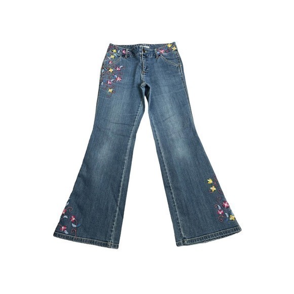 Tommy Hilfiger Women's Embroidered Flare Light Blue Denim‎ Jeans 8 - Picture 2 of 7